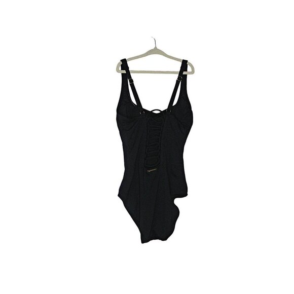 Michael Kors Womens Black One Piece Swimsuit Criss Cross Cut Out Pull On Size 6 - Picture 3 of 12